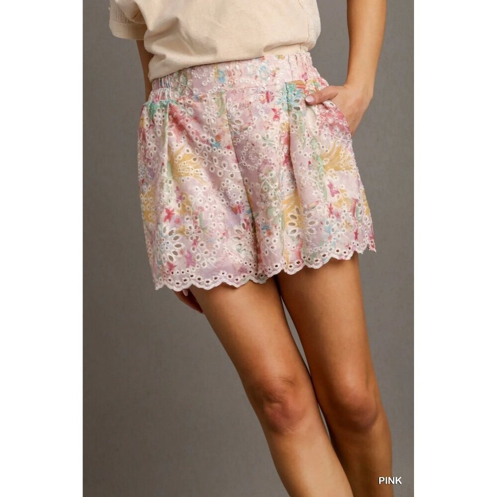 NWT Umgee eyelet floral shorts size S